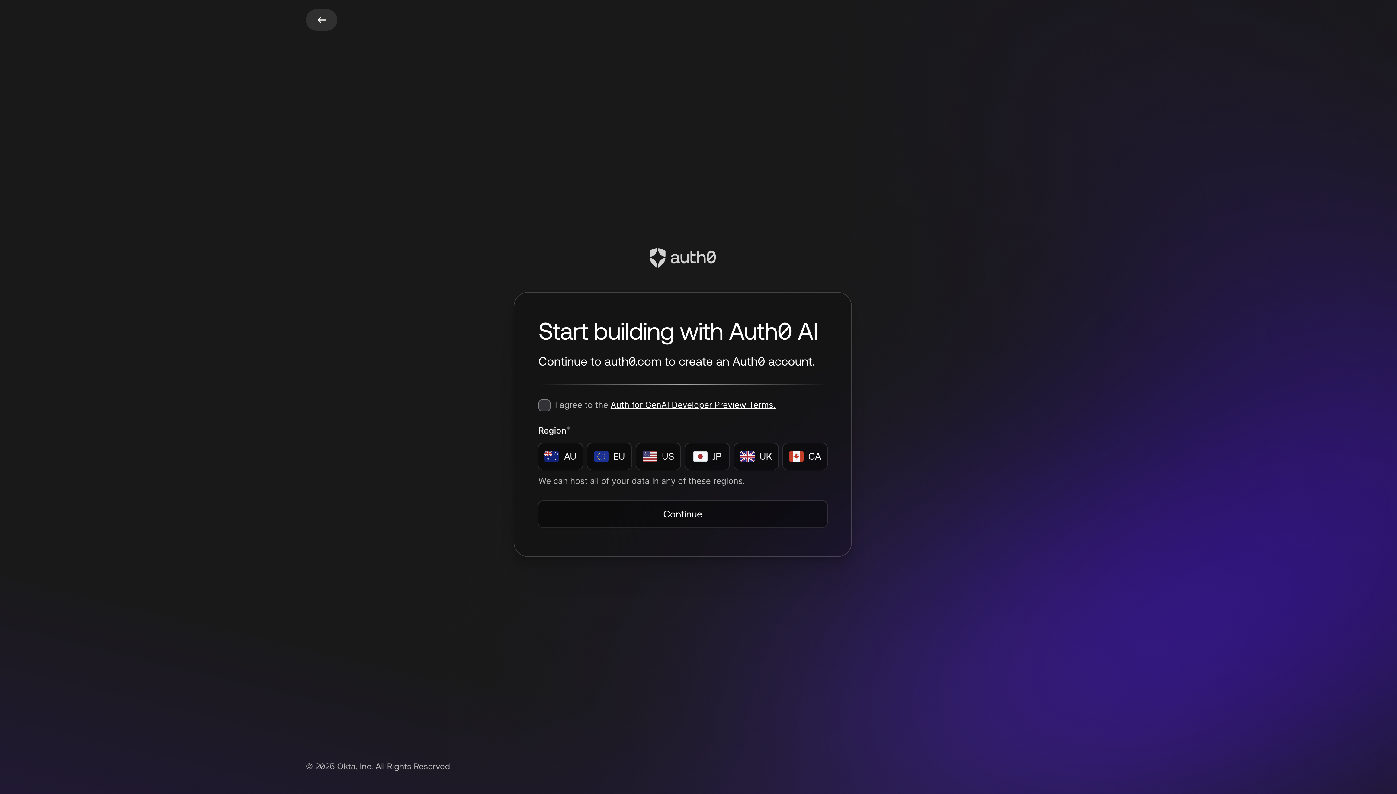 Auth0 Tenant Creation