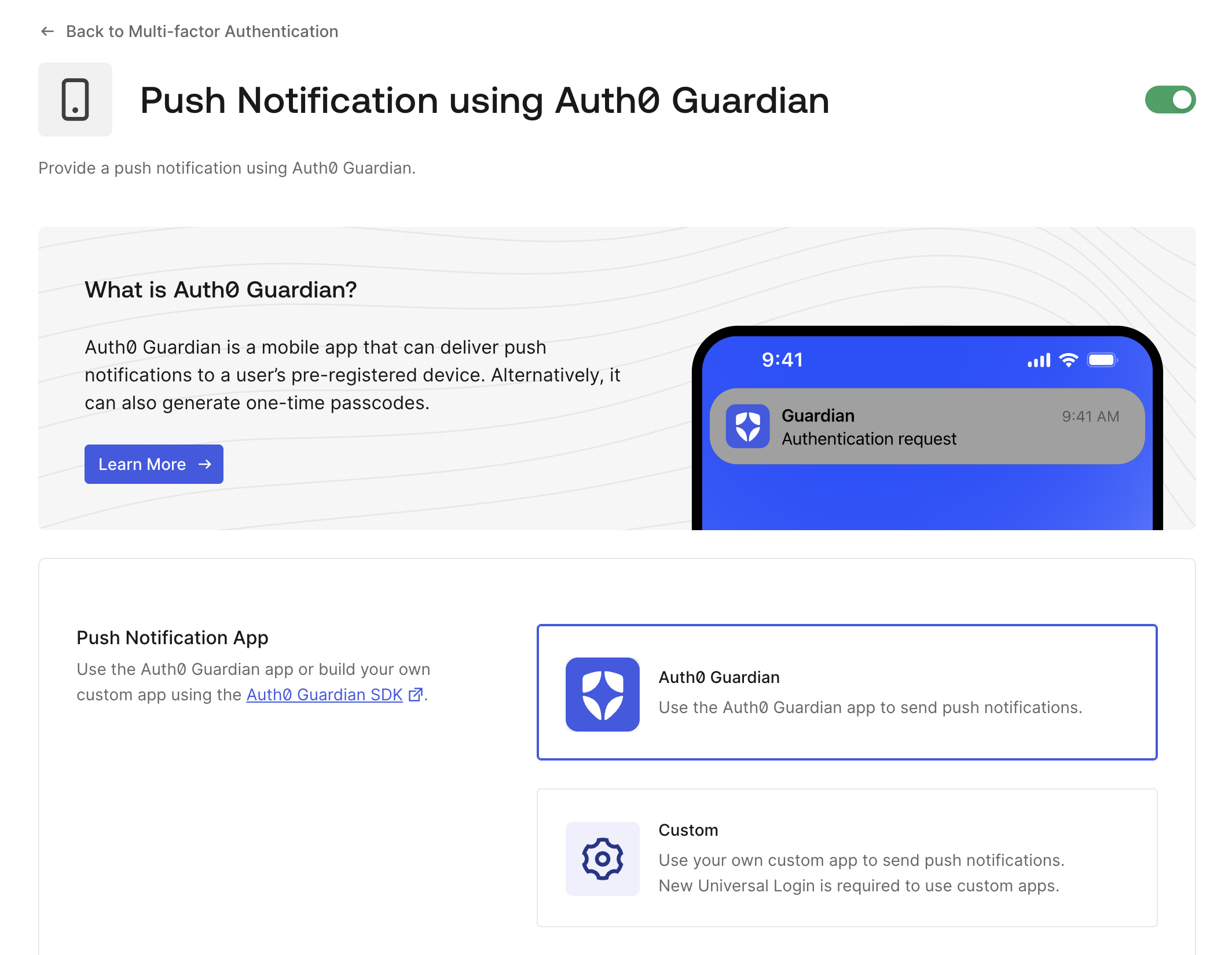 Enable Auth0 MFA